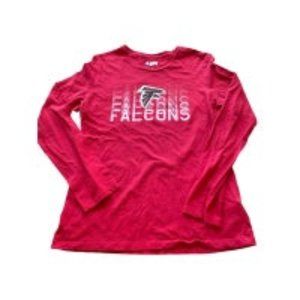 *NFL Falcons Red Long Sleeve Tee Team Apparel Women Large